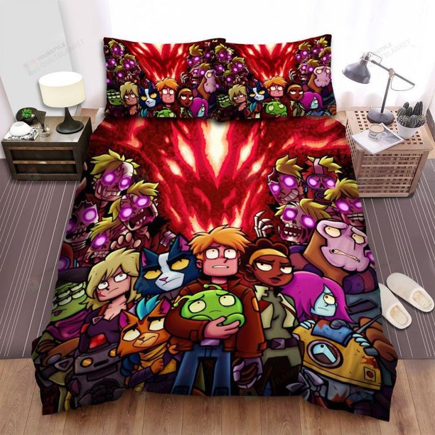Final Space All Characters Quilt Duvet Cover Set Bedclothes Double 3-Piece Bedding Set