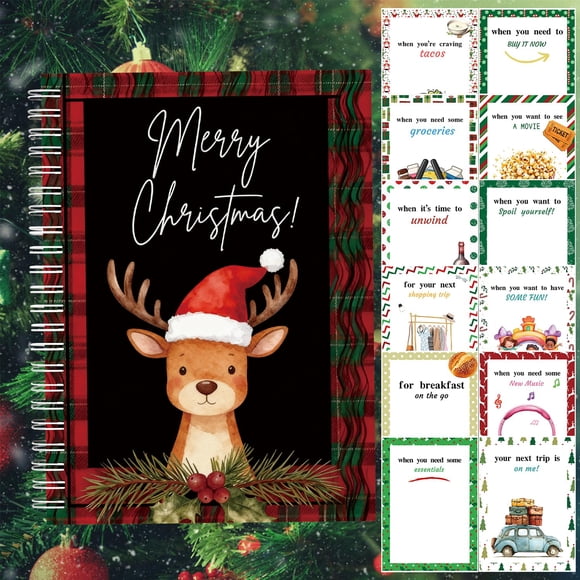 Libro de Tarjetas de Regalo Semyifu 13x18 cm Hazlo tú mismo – Navidad