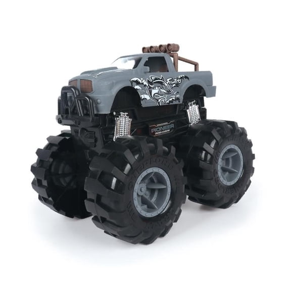Camioneta monster friccion gris.