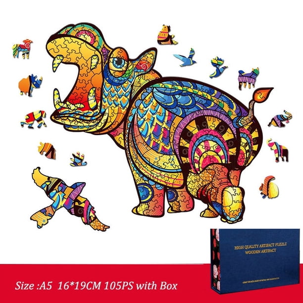 Hippo A5 Paper Puzzle Christmas Halloween Gift Educational Toys Adult Family Parent-child Patience