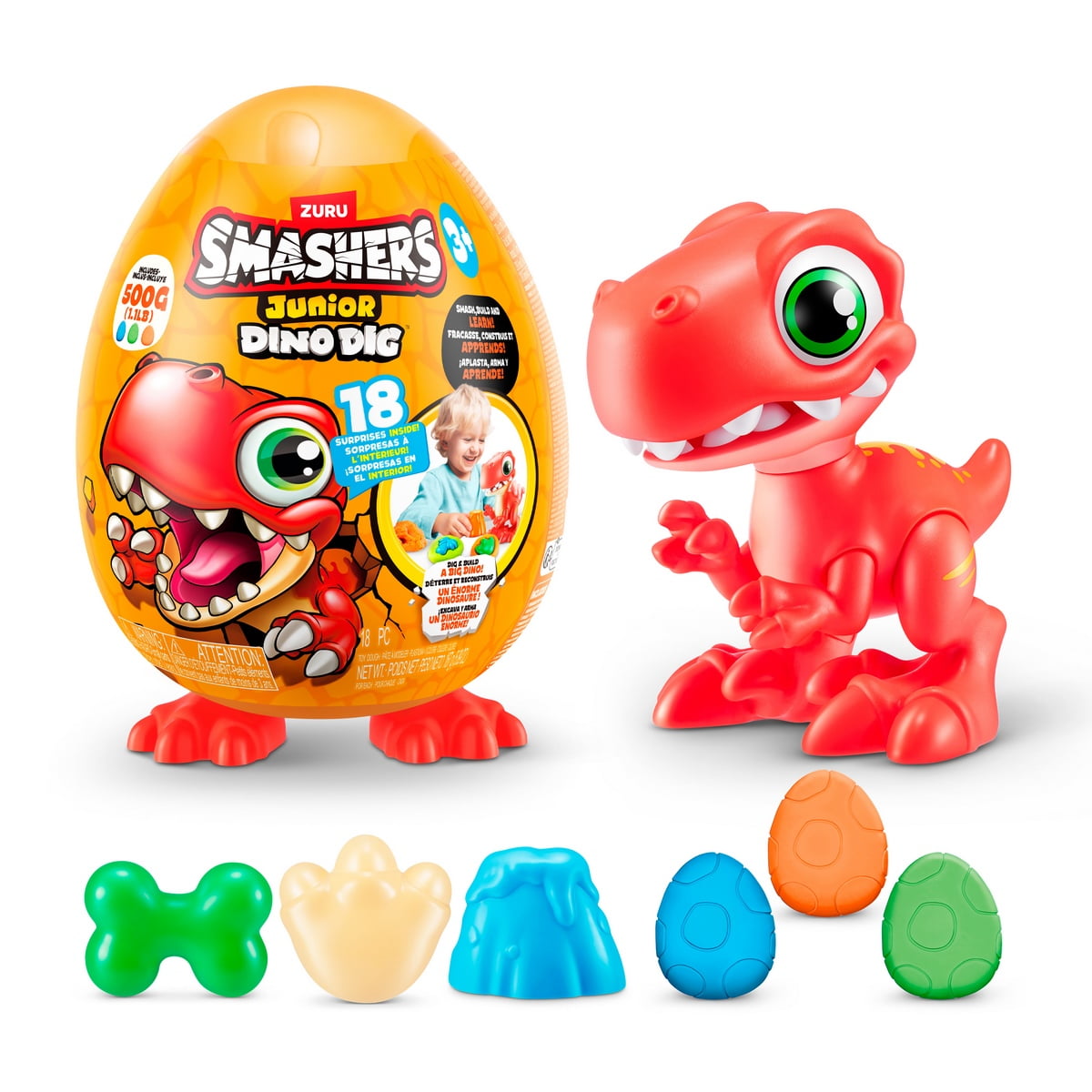 Smashers - Huevo Dinosaurio Para Excavar Junior Zuru Raptor