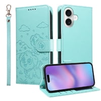 Funda Billetera Foxdock Compatible Con Iphone 17 , Diseño Perrito Tierno, Ranuras Para Tarjetas Y Soporte Plegable