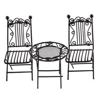 Bothyi - 3 Piezas 1:12 Muebles De Escritorio De Hierro Para Mesa De Arena Escena En Miniatura Negro