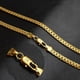 thumbnail image 3 of Collar de cadena de serpiente chapado en oro amarillo macizo de 18 quilates para mujer y hombre, 20 pulgadas, 3 of 5