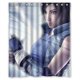thumbnail image 1 of Cortina de ducha de Asuka Kazama en combate azul, juego de cortina de baño con ganchos, tamaño 60 x 72 pulgadas, 1 of 3