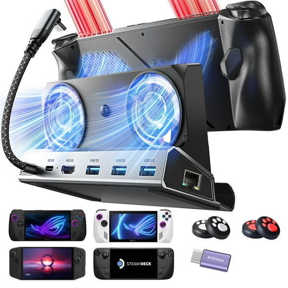 Estación de Acoplamiento Lisen para Asus Rog Ally X Steam Deck Lenovo Legion Go