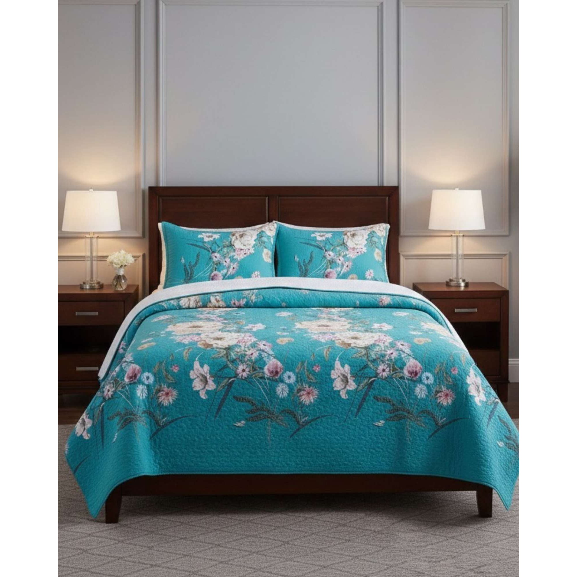 Myl Todo Hogar - Cobertor Colcha Quilt Sherpa King Medida 250x270 Cm