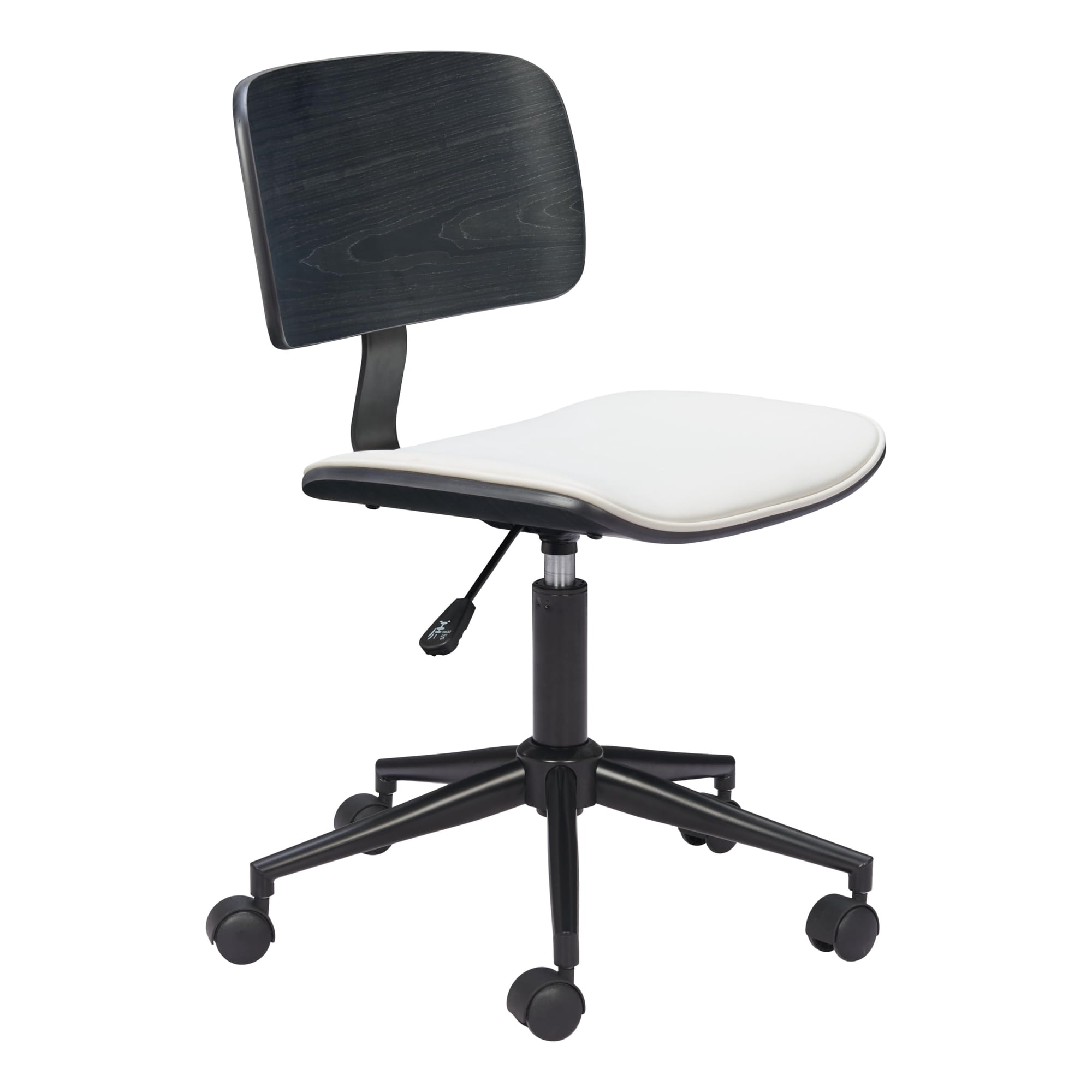 Zuo Modern - Silla De Oficina Zuo Duravel De Piel Sintética Blanca Y Negra