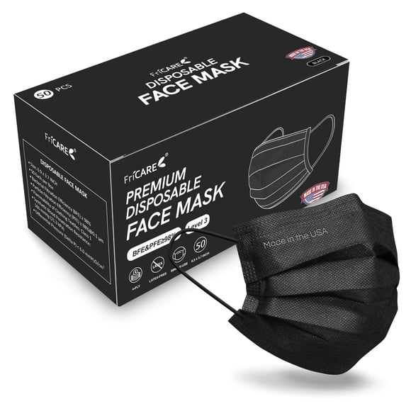 Mascarillas desechables FriCare de 4 capas ASTM nivel 3, paquete de 50