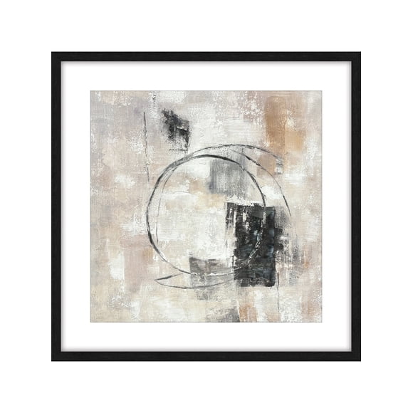 Cuadro Decorativo Abstracto Pintado a Mano Con Vidrio Giro Abstracto I 80x80