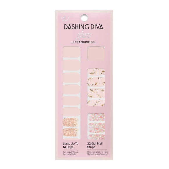 Tiras de gel para uñas Dashing Diva Gloss Crystal Clear, 32 envolturas