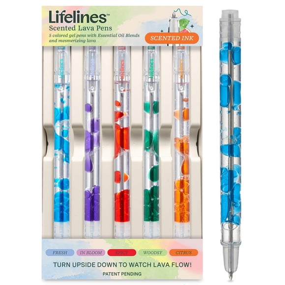 Set de bolígrafos de gel Lifelines 0,5 mm, 5 colores con aroma a lava
