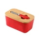 thumbnail image 2 of Caja De Almacenamiento De Mantequilla De Queso Caja De Queso Caja De Conservación Multiusos Plato De Mantequilla De Cerámica Rojo, 2 of 5