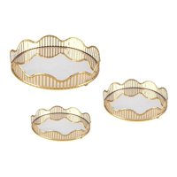 Genérico - 3 Bandeja Redonda Bandeja Decorativa Bandejas Bandeja Dorada