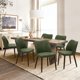 thumbnail image 4 of Sillas de Comedor COLAMY Juego de 6 Verde Cuero PU Patas de Madera, 4 of 5