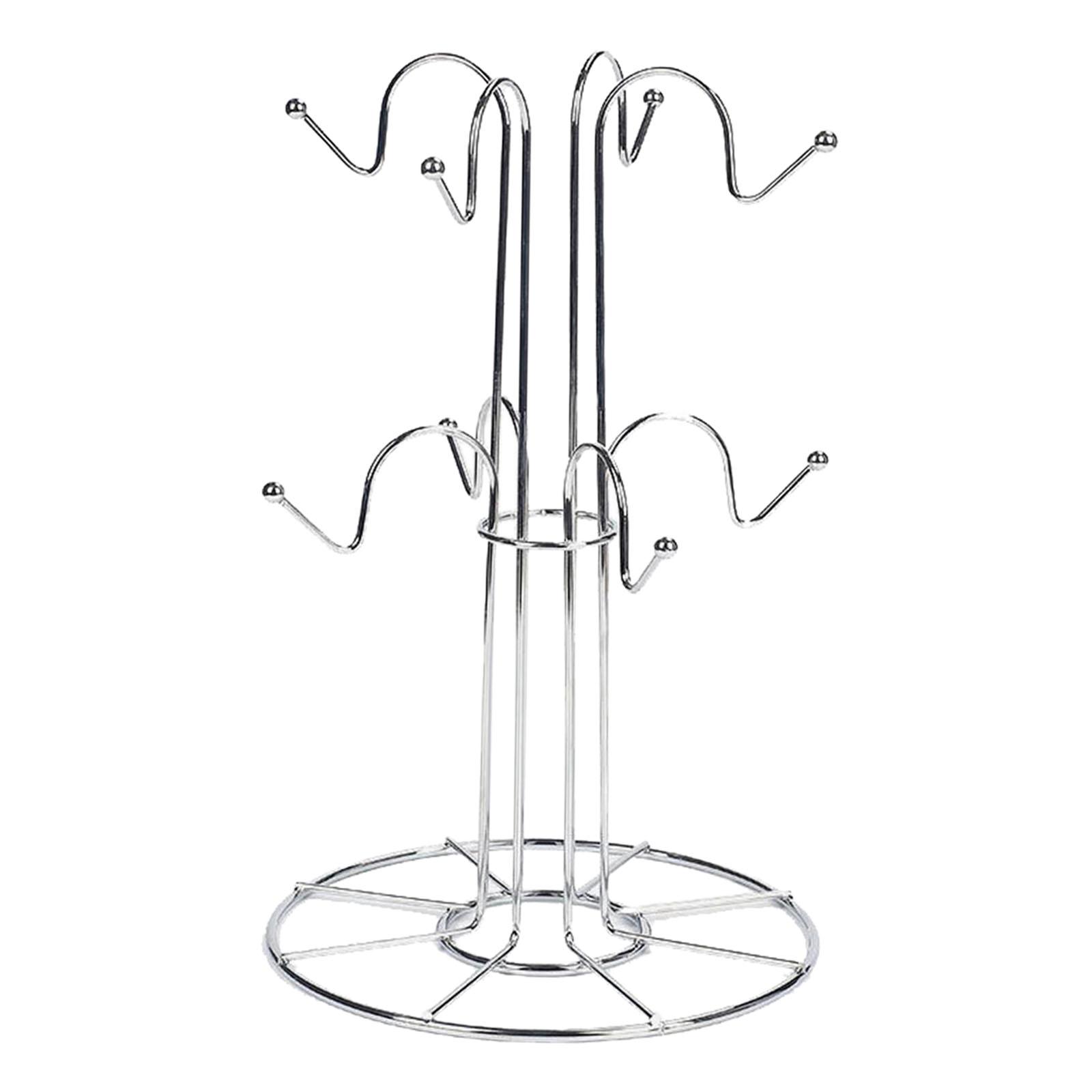 Bothyi - Estante Para Secar Tazas, 8 Ganchos Para Tazas, Decoración De Barra Secadora Para Copa De Vino, Encimera Para El Hogar