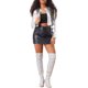 thumbnail image 2 of INSPIRE CHIC Chaquetas Cortas para Mujer Cuello Alto Metálico Cremallera Manga Larga Chaqueta de Fiesta L Plata, 2 of 6