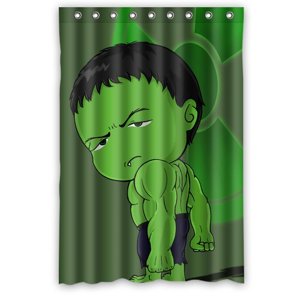 Pinghai - Cortina De Ducha De Hulk. Hombre Verde. Juego De Cortinas De Baño Con Ganchos. Tamaño: 122 X 183 Cm.