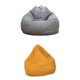 thumbnail image 3 of Funda del bolso de frijol de lino de 2 piezas de color sólido sofá funda gris + amarillo, 3 of 6