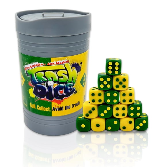 Juego de dados Big Discoveries Trash Dice de ritmo rápido para 2 jugadores