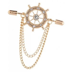 Genérico - Broche De Cadena Con Borlas, Alfiler De Traje De Aleación, Joyería Para Camisa, Fiesta, Regalo Del Día Del Padre, Oro