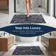 thumbnail image 4 of REGALWOVEN Alfombra de baño geométrica - Alfombra de baño de felpa con textura 3D, microfibra ultra suave y absorbente, lavable a máquina, gris 32" x 20", 4 of 5