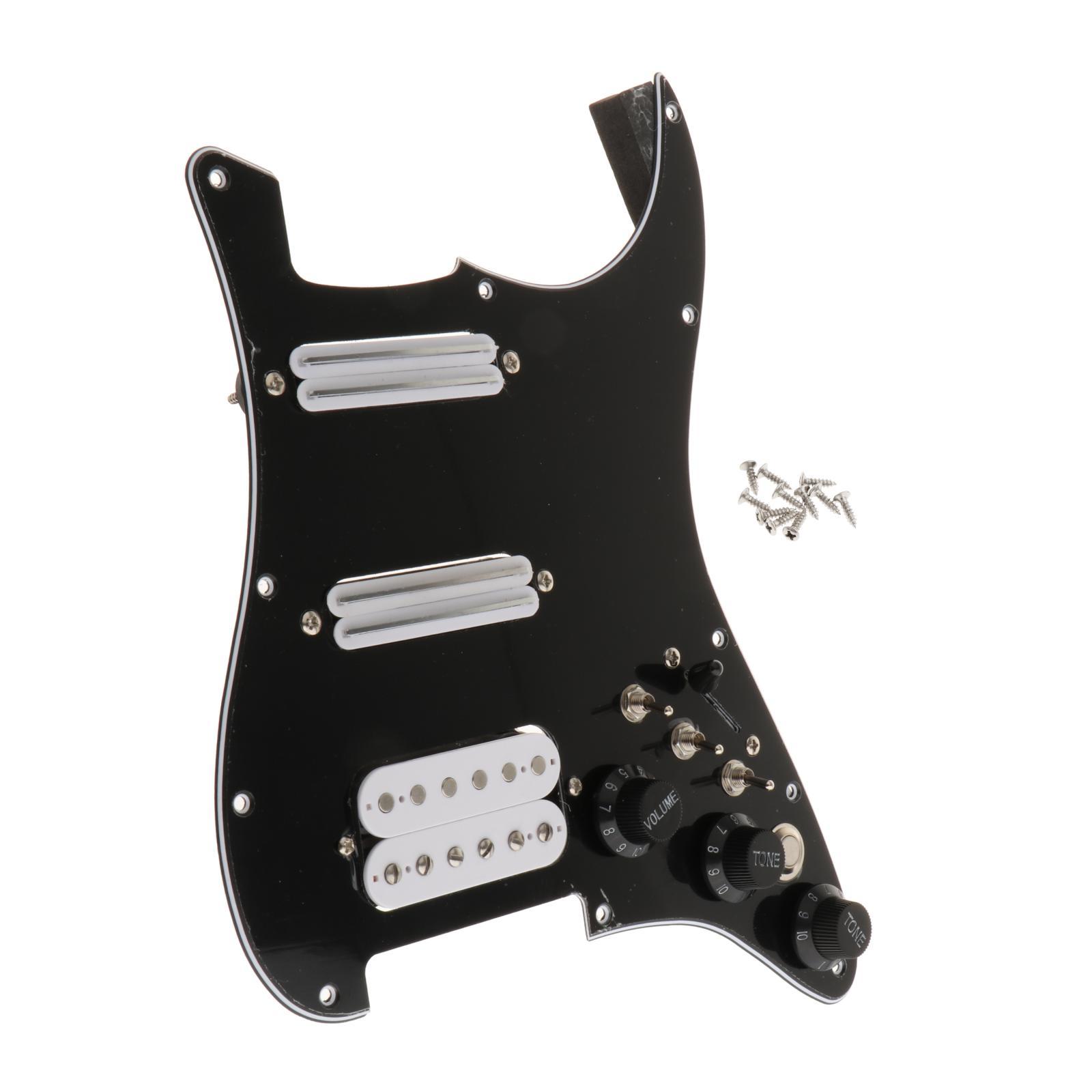Magideal - Piezas De Repuesto Para Pastillas St Pickguard Ssh Precableadas, Pieza De Repuesto Para Guitarra, Placa Rascadora Para Accesorios De Guitarra Modernos Negro