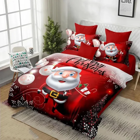 Cubrecama Navideño 2 Plaza Quilt De Verano Tf Rojo Merry Christmas