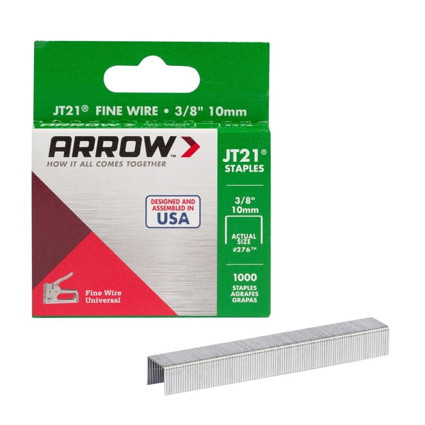 Grapas Arrow Fastener JT21 de 10 mm, 1000 unidades