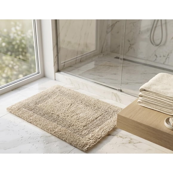 Tapete de Baño KEMA 43x61 cm Algodón Lino 1 Unidad