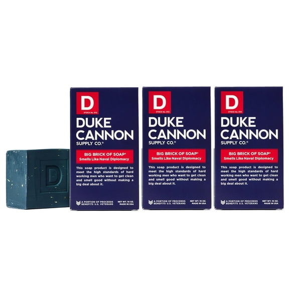 Barra de jabón Duke Cannon Supply Co. Big Brick, Segunda Guerra Mundial, 300 ml, paquete de 3