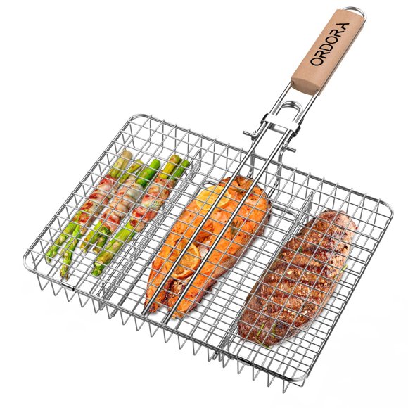 Cesta para barbacoa ORDORA, de acero inoxidable, resistente a la corrosión