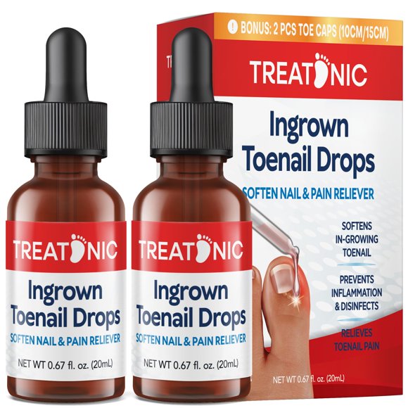 Gotas Treatonic para tratamiento de uñas encarnadas, paquete de 2 con punteras