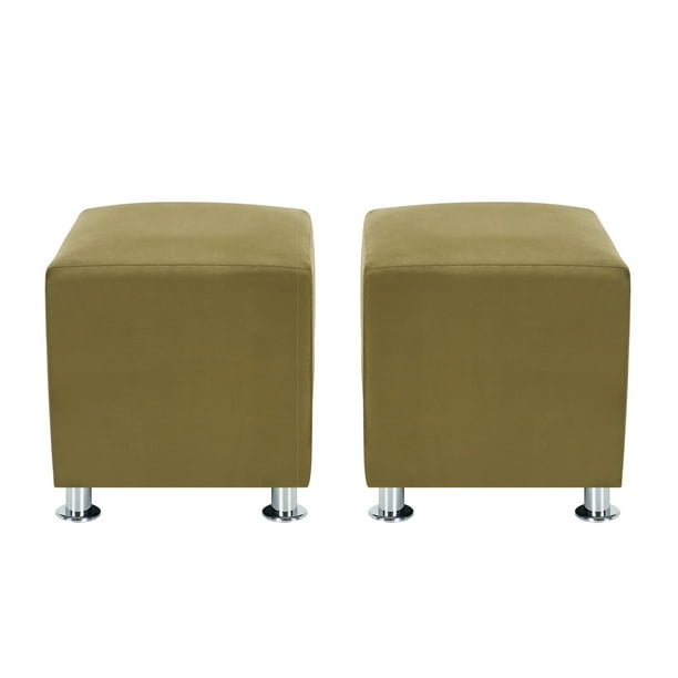 Set Pouf Cali 1c Felpa 12 Verde Musgo