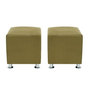 Bodevir - Set Pouf Cali 1C Felpa 12 Verde Musgo