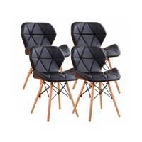 Klik Muebles - Pack De 4 Sillas Radar Acolchadas Ecocuero Negras