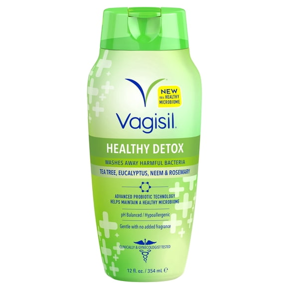 Wash Vagisil Healthy Detox 354 ml para higiene íntima pH balanceado