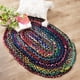 thumbnail image 1 of Alfombra RAJRANG Oval Trenzada a Mano 61x91 cm Multicolor Azul, 1 of 6