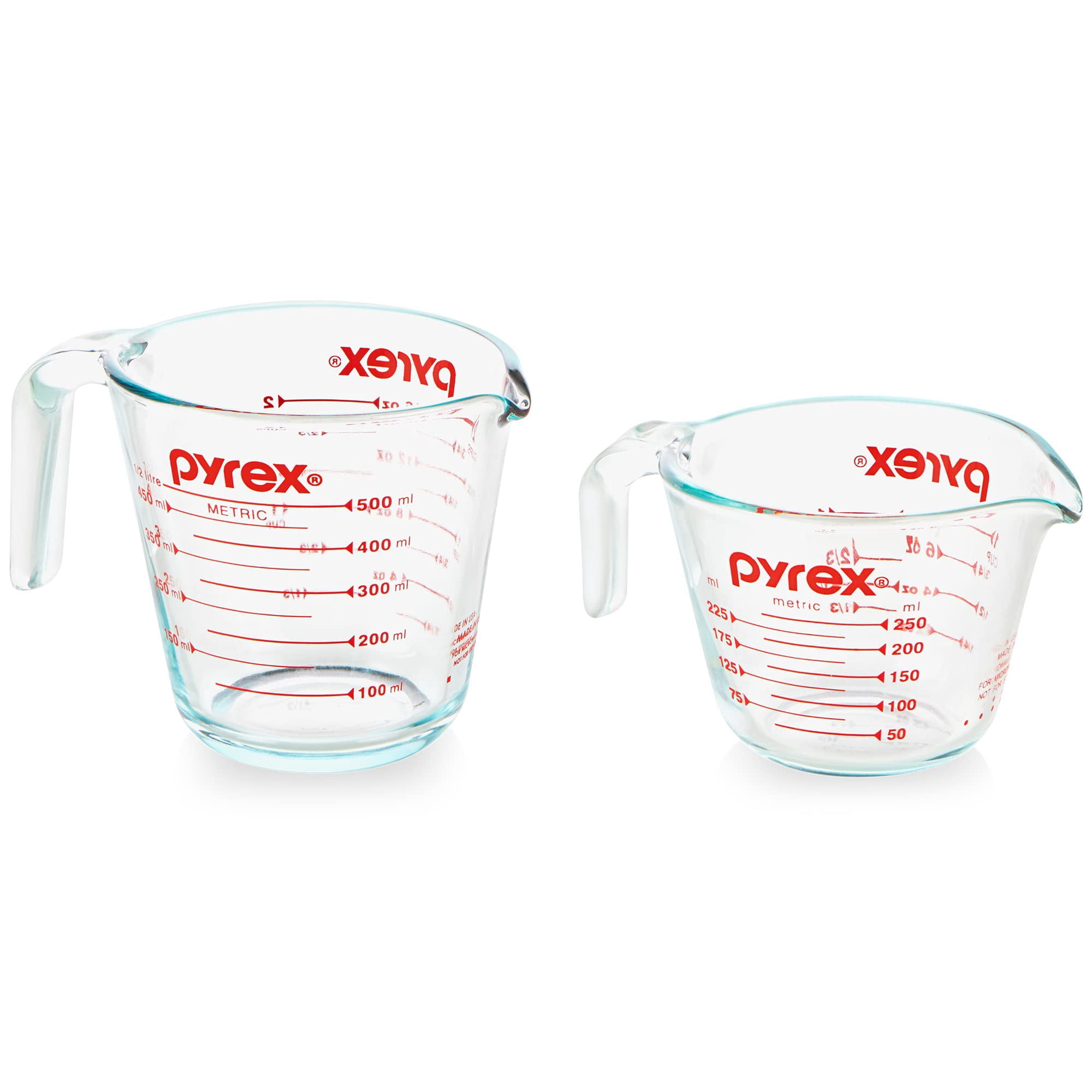 Juego De Vasos Medidores Pyrex Glass, 2 Piezas, 240 Ml Y 480 Ml
