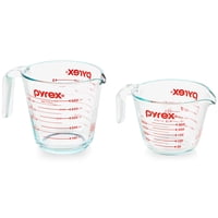 Juego De Vasos Medidores Pyrex Glass, 2 Piezas, 240 Ml Y 480 Ml