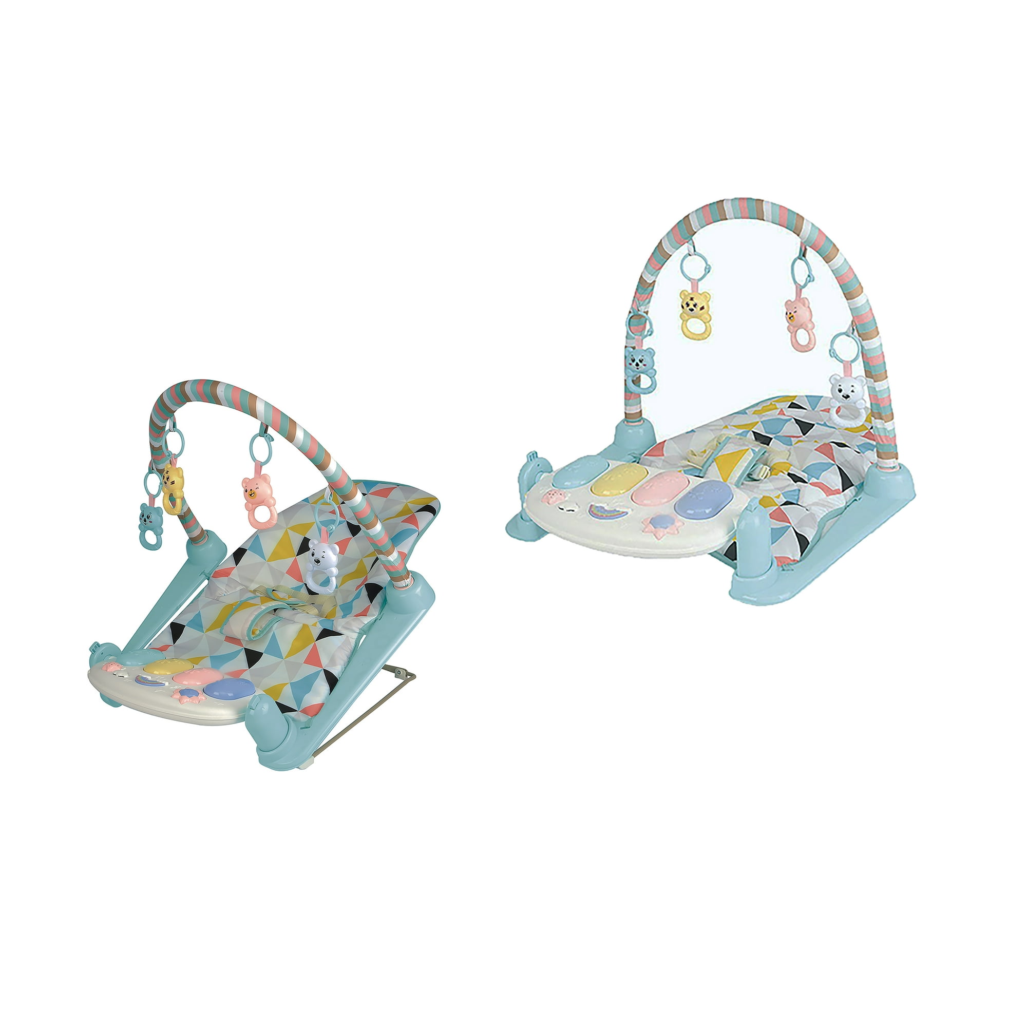 Babykids Divana - Silla Para Bebe Convertible En Gimnasio Piano Azul