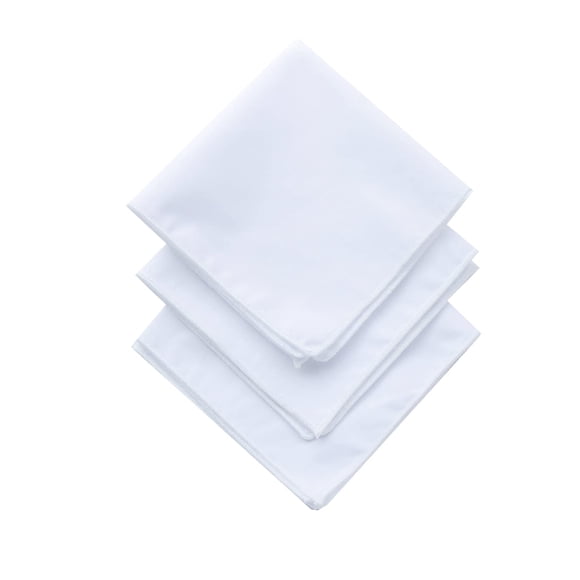 Pañuelo de Bolsillo CoCoUSM Paquete de 3 Algodón 23 cm Borde Blanco