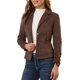 thumbnail image 4 of Blazer de Ante Sintético de Manga Larga con Solapa para Mujer de INSPIRE CHIC para Uso Casual y Formal M Marrón, 4 of 8