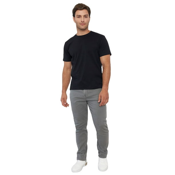 Pantalón Hombre Slim Fit Liso 5 Pocket Gris Corona