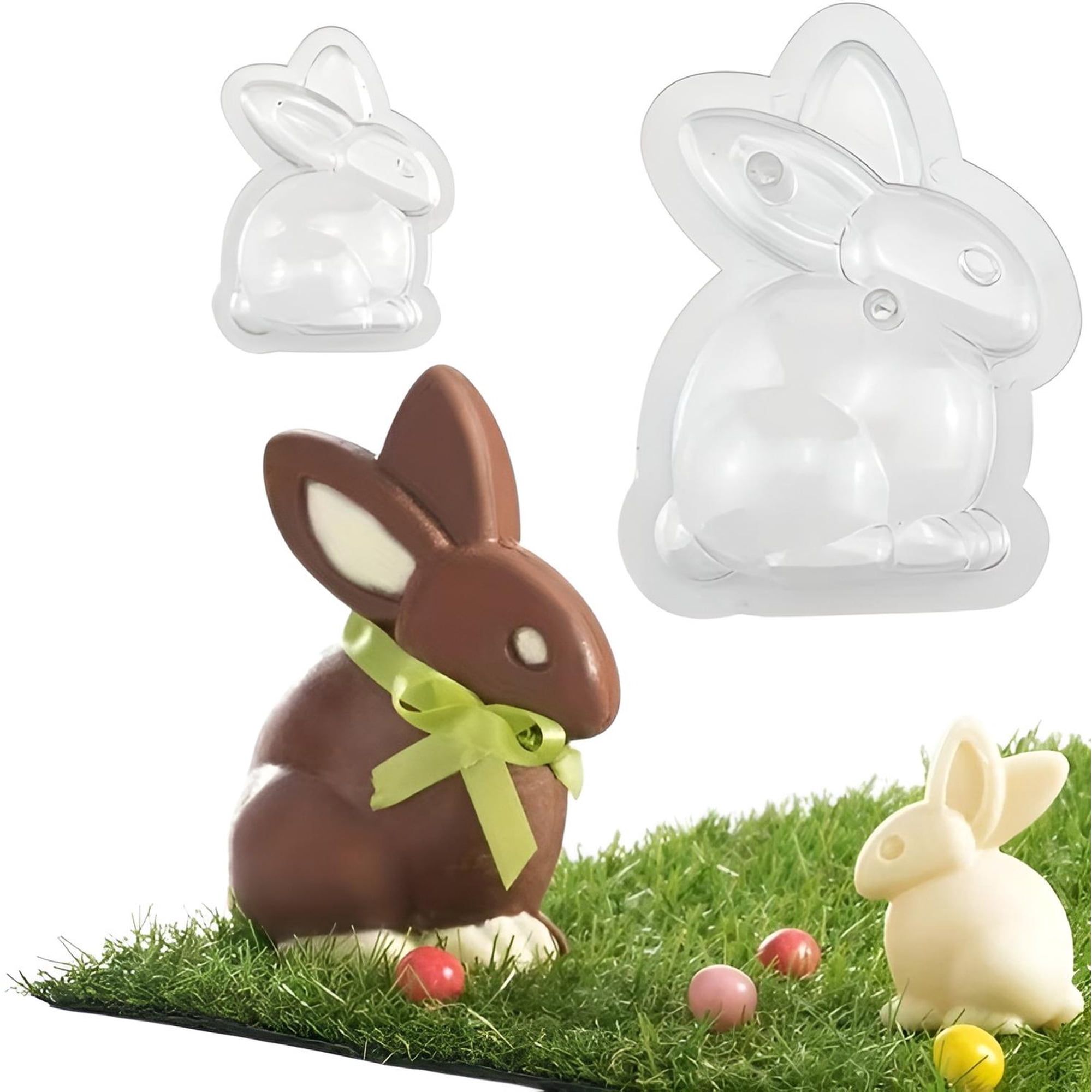 Pasteleriuscl - 2 Moldes De Pascua Molde De Conejo Grande 3d Molde Para Pastel De Chocolate Bomba De Conejito