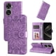 thumbnail image 1 of Funda tipo cartera FOXDOCK para Huawei Nova 11 SE , diseño girasol en relieve, cuero PU, cierre magnético, soporte y tarjetero, 1 of 5