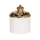 thumbnail image 5 of Organizador de joyas redondo con tapa, plato de dulces, tarro decorativo, caja de almacenamiento de cerámica, recipiente para sala de estar, baño, , Blanco, 5 of 5