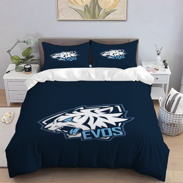 3pcs EVOS E-Sports Club Logo Display Theme Digital Print Three-Piece Set Duvet Cover + Double Pillowcases