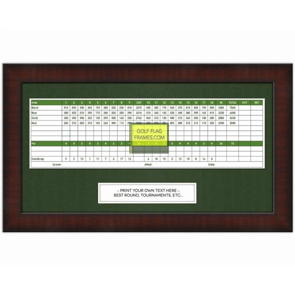 Marco de fotos Golf Flag Frames 25x41 cm caoba para tarjetas de puntuación