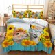thumbnail image 1 of Alpaca Sunflower Animal Print Quilt Duvet Cover Set Double Bedclothes3-Piece Bedding Set, 1 of 5